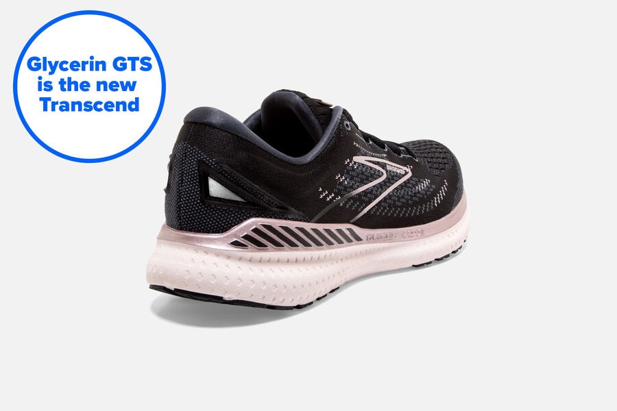 Brooks Glycerin Gts 19 Road Löparskor Dam - Svarta/Rosa - 0237-JVSOQ